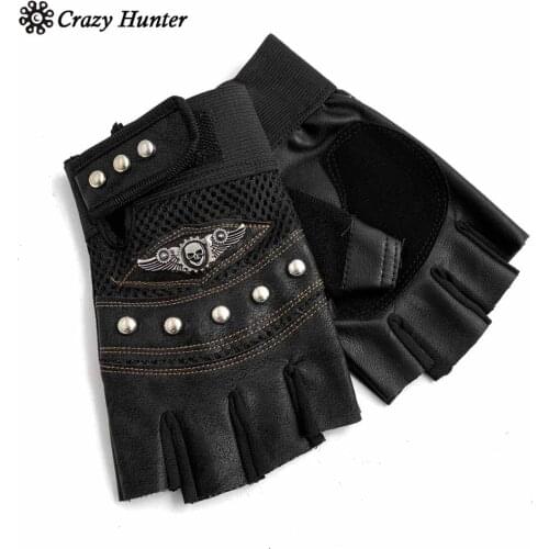 Mens Biker Motorcycle Gloves Rock Spike Punk Hip Hop Gloves