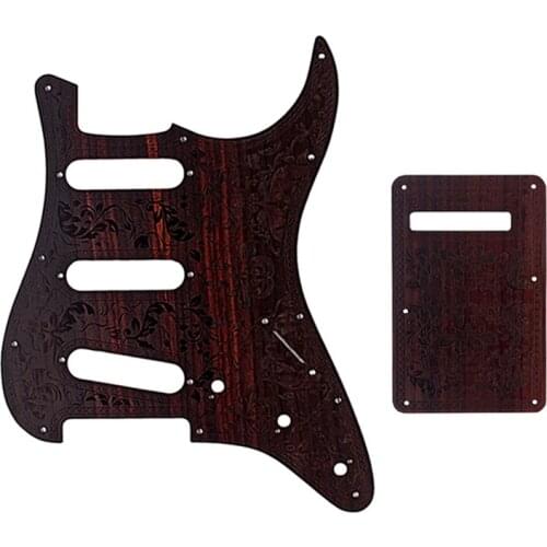 Rosewood Guitar Pickguard with Back Plate Scratch Plate Musical Instrument Accessories for Electric Guitar Bass