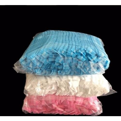 100PCS Double Ribbon Non-woven Disposable Shower Caps Pleated Anti Dust Hat For men and women