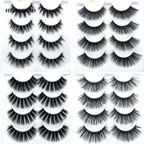 NEW 8 Styles 4 pairs natural false eyelashes fake lashes long makeup 3D mink lashes eyelash extension mink eyelashes for beauty