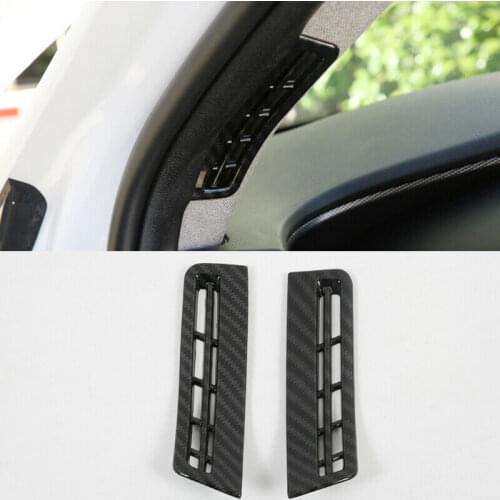 Carbon Fiber Look Front Pillar Air Vent Cover 2pcs For Hyundai Santa Fe TM 2019