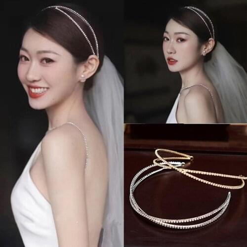 Gold/Silver Color Luxury Shining Crystal Headbands for Women Bride Noiva Headpieces Bridal Wedding Tiaras and Crowns FORSEVEN