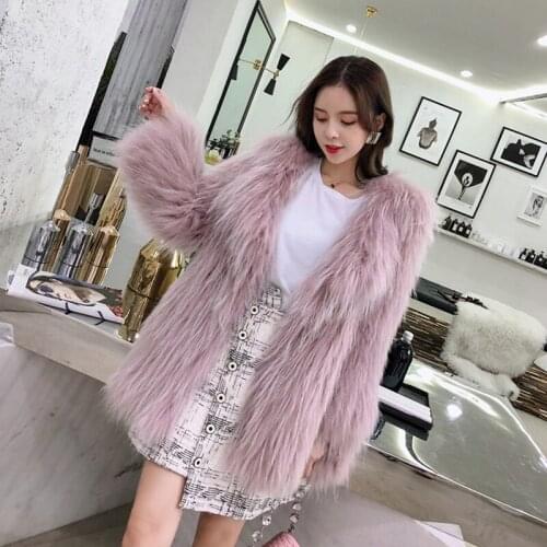 Luxury Full Pelt Ladies Fluffy Long Genuine Fox Fur Coat 2020 Winter Women Thickening Warm Jacket