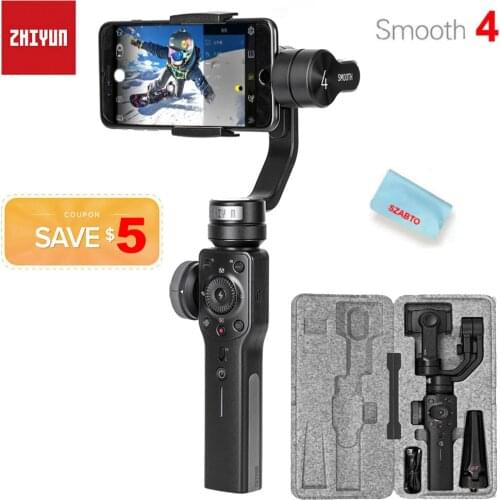 ZHIYUN Smooth 4 Vlog 3-Axis Handheld Smartphone Gimbal Stabilizer for iPhone Xs Max Xr X 8 Plus 7 6 SE Android Smartphone