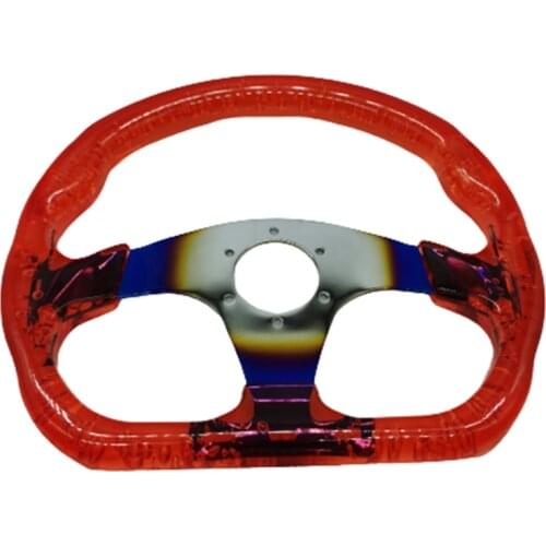 New 320mm 13“inch Acrylic Transparent JDM Racing Sports Steering Wheel Neo Chrome ABS Flat Universal Car Auto Volantes With Logo