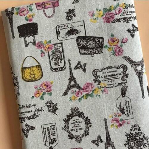 DIY Sewing Printed Cotton Linen Fabric Manual Quilting Linen Cotton Fabric Sofacover Textile Curtain Tablecloth Canvas Material