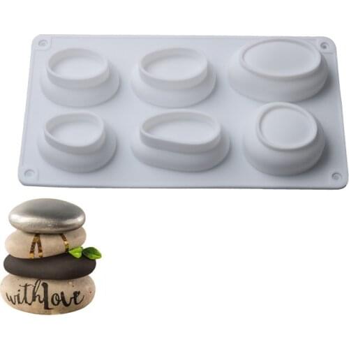3/6 Holes Pebble Shape Silicone Cake Mold DIY 3D Oval Mould Cupcake Cookie Muffin Soap Moule Baking Tools Mold