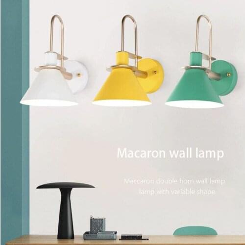Nordic multicolor macaron personality LED wall lamp E27 background wall dining hall aisle bedroom bedside corner wall lamp
