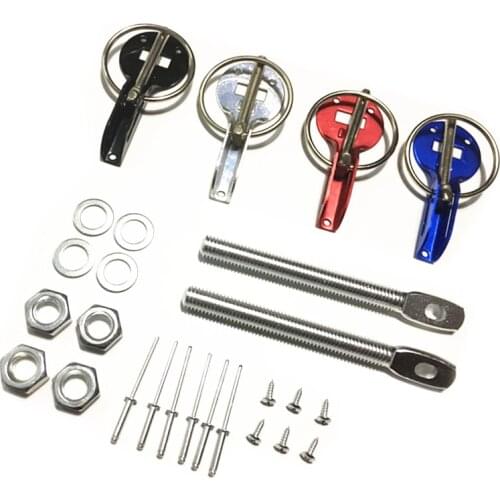 SPSLD Universal Cars Aluminum Alloy Mount Hood Pin Bonnet Lock Kit Automobile Refitting Kit Car Styling Accessaries