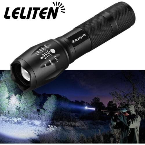 Portable mini flashlight XML-T6 L2 V6 LED ZOOM Torch hunting zoomable Flashlight torch Light