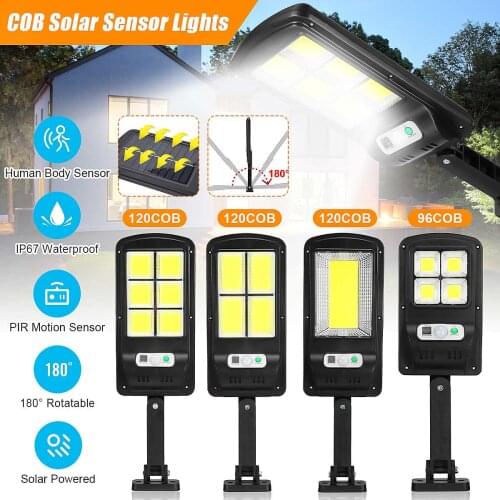 LED outdoor solar street light PIR Motion Sensor Wall Light Adjustable Waterproof IP67 Yard Path Home Garden Lamp