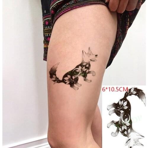 Waterproof Temporary Tattoo Sticker Wolf Flower Moon Animal Body Art Flash Tattoo Fake Tattoo for Women Men
