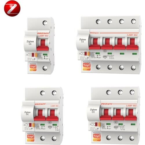 Tuya Zigbee3.0 Smart Circuit Breaker ZJSB9 1P-4P Smart Voice Switch Timer, Smart Home Remote Control Via Tuya Alexa Google Home