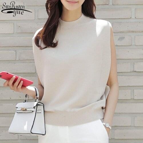 Japanese Style Cotton High Collar Mid Length Blouse Woman Solid Sleeveless Womans Shirts Loose Pullover Womans Shirts 10282