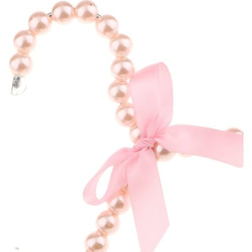 Pearl Clothes Trouser Hanger Hook Holder With Bowknot For Children Kids Pink