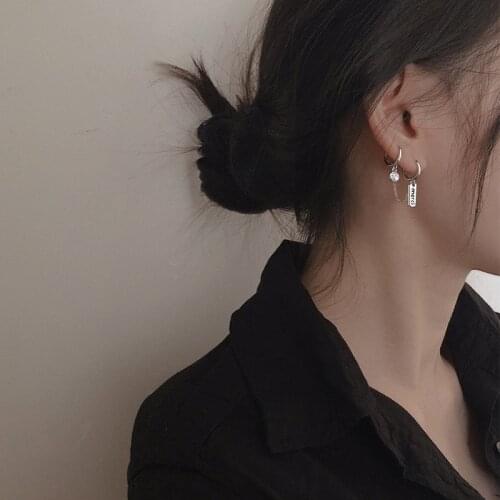 New Arrival 925 Sterling Silver Shiny Crystal Tag Lady Lovely Short Drop Earrings For Women Jewelry Never Fade Birthday Gift