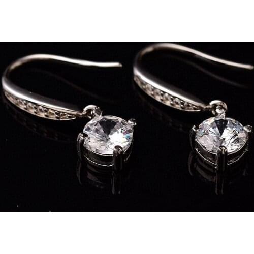 New Arrival Silver 925 Round Brilliant Diamond Test Past Moissanite Earrings for Women D Color 0.5 ct Gemstone Wedding Earrings