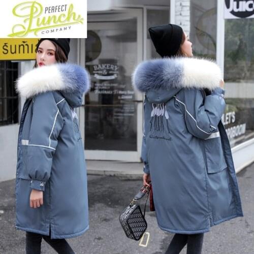 Winter Hooded Woman Parkas Jacket Women Embroidery Coat Female Down Cotton Korean Clothes Abrigos Mujer Invierno 2021 LXR1218