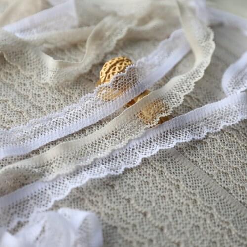 10M/lot 1.6CM wide fine white khaki elastic small lace ladies bra underwear panties trimming decorative lace AC281