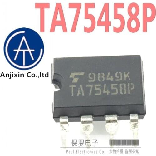 10pcs 100% orginal new real stock Operational amplifier TA75458P TA7545BP TA75458 DIP-8