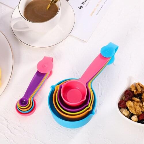10pcs/set Multi-color Plastic Measuring Cups Measuring Spoon DIY for Baking Cake Pastry Coffee Tea Measuring Tool Kitchen Gadget