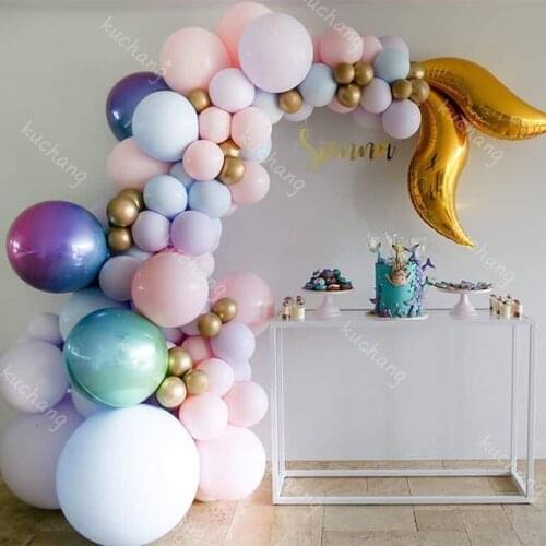 100pcs Mermaid Tail Balloon Arch Garland Kit Latex Balloons Mermaid Birthday Party Decorations Baby Shower Decor Party Supplies