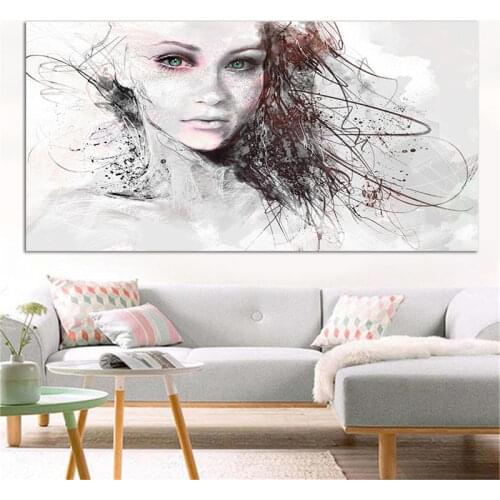 140x70cm single panel beautiful girl Scandinavian poster canvas painting,posters and prints living room,unframed canvas prints
