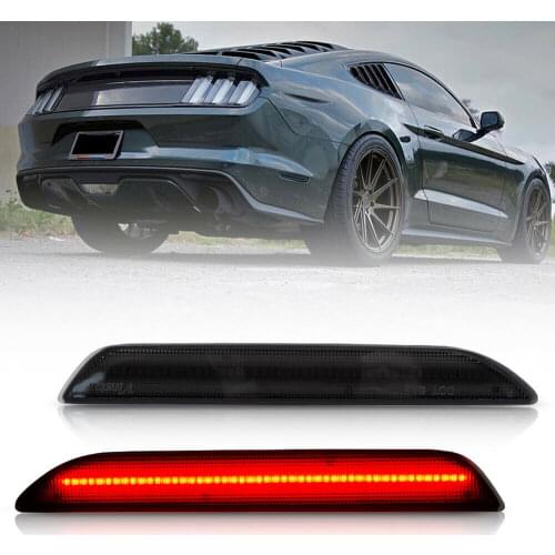 2Pcs Rear Red Led Side Marker Light for 2015-up Ford Mustang Smoke Lens 48-SMD Turn Signal Lamp