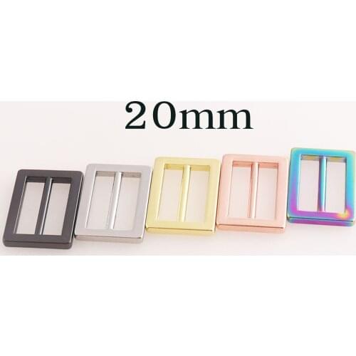 20mm Gunmetal/Rose Gold/Silver/Rainbow Slide Buckles,6-20 Pcs Belt Fasteners Adjuster Bag Luggage Straps Purse Buckles Handbag