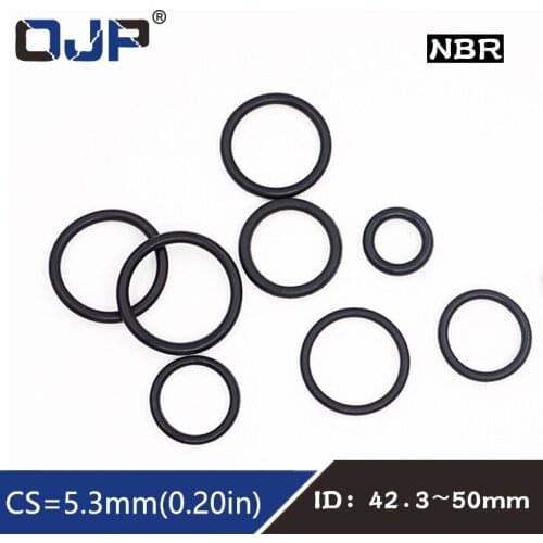 20PCS/lot Rubber Ring NBR Sealing O-Ring Nitrile CS5.3mm ID42.3/43.7/45/46.2/47.5/48.7/50mm Seal resistance Wear Gasket Washer