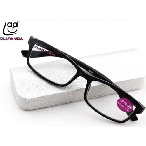 2019 = Clara Vida [!two Pairs!] Tr90 Ultra Light And Elastic Men Women Reading Glasses With Case +1 +1.5 +2 +2.5 +3 +3.5 +4