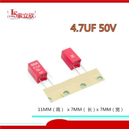 5PCS/lot 4.7UF 50V MKS2 475 10uF 50v MKS2 Fever Audio Coupled Electroless Membrane Capacitor Switch