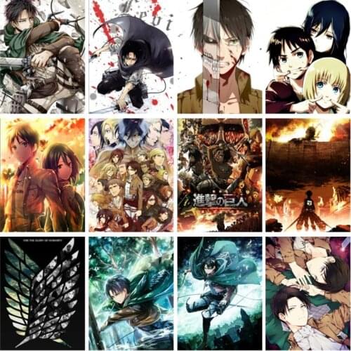 5D Diy Diamond Painting Full Diamond Embroidery Attack on Titan Anime Cross Stitch Kits Diamond Mosaic Home Decor Drill