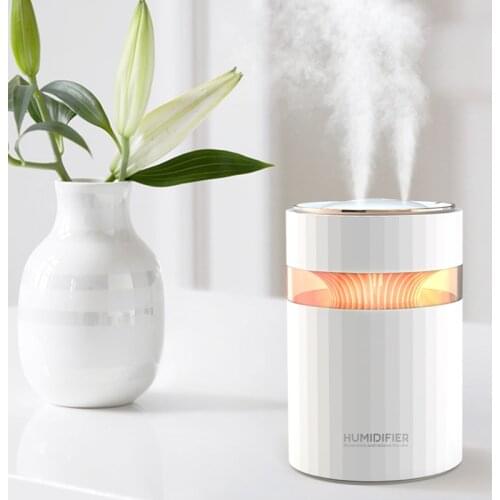 900ML Double Nozzle Air Humidifier With Colorful Light Mute Heavy Fogger USB Humidificador Air Purifier For Home Office Bedroom
