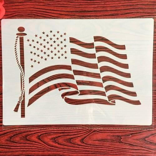 A4 29 *21cm Stars and Stripes DIY Stencils Wall Painting Scrapbook Coloring Embossing Album Decorative Paper Card Template,wall