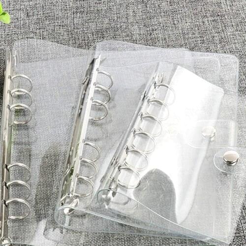 A5/A6/A7 Transparent Color Plastic Clip File FolderNotebook Loose Leaf Ring Binder Planner Agenda School Office Supplies