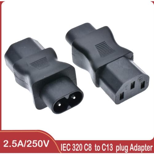 IEC320 IEC 320 C13 to IEC C8, IEC 3Pin female to 2Pin male power adapter Adaptor ,C8 male to iec C13