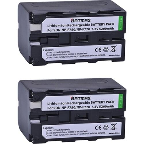 2pc 7.2v 5200mAh Bateria NP-F750 NP-F770 NP F750 NP F770 Battery for Sony NP F970 F960 ccd-tr917 ccd-tr940 ccd-trv101 ccd-trv215