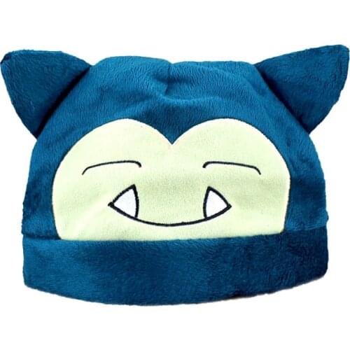 Anime Snorlax Plush Cap Kawaii Cartoon Snorlax Plush Hat 30cm in Diameter Gift for Cosplay