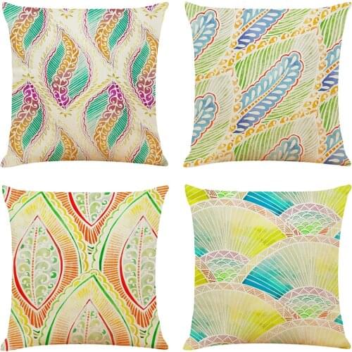 Art Strip Cushion Cover 45x45cm Home Decor Pillows Cases Animal Sofa Bed Cushions Cover Linen Pillow Covers Kissenbezug
