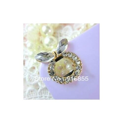 Free shipping 2pcs/lot cellphone crystal diamond lens stickers rhinestone DIY Mobile beauty,Earrings Accessories,,Alloy Fitting