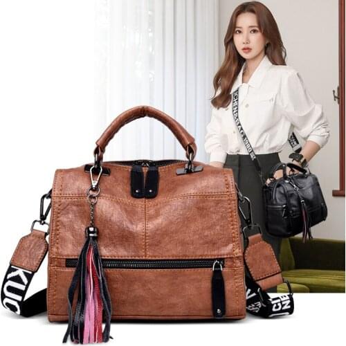 Brand Vintage Sac A Main Leather Tassel Luxury Handbag Women Bags Designer Handbags High Quality Ladies Hand Bags For Wome