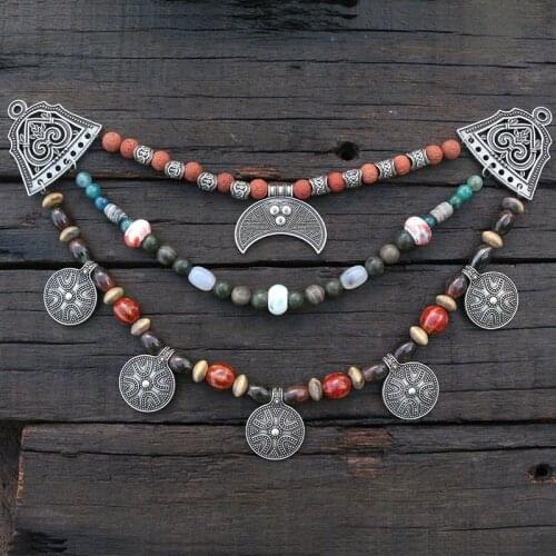 1pcs Dropshipping Medieval Slavic Jewelry Makeing For Women Pendant, Ethnic Style Viking Age Brooch Lunula Jewelry For Cool Men