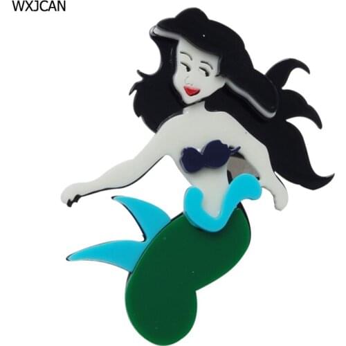 WXJCAN new mermaid large acrylic brooch for women or young girls anime icons badges Size 80mm*65mm