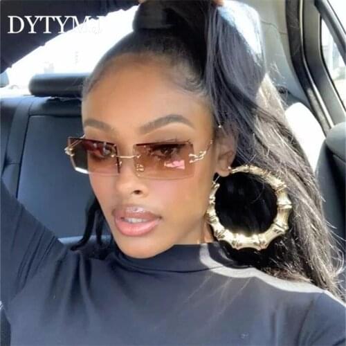 DYTYMJ Rimless Sunglasses Women High Quality Sunglasses Women Luxury Brand Gradient Sun Glasses Vintage Oculos De Sol Feminino