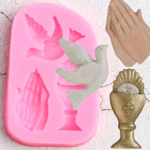 Dove Trophy Hand Silicone Mold DIY Cupcake Topper Fondant Cake Decorating Tools Chocolate Gumpaste Mould Candy Clay Resin Moulds