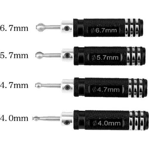 4pcs Steel 4.0/4.7/5.7/6.7mm Ball Head Reamer Driver Repair Tools Kit for RC Model Car Tools