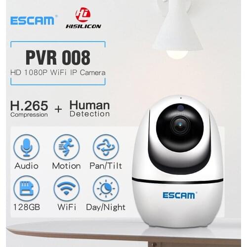 ESCAM 1080P IP Camera Wireless WIFI Surveillance Security Camera Auto Tracking CCTV Camera with IR Night Vision Two-way Audio
