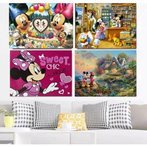 Donald Duck & Lilo & Stitch Canva Painting Disney Posters Abstract Prints Cute Wall Art Pictures for Kids Living Room Home Decor