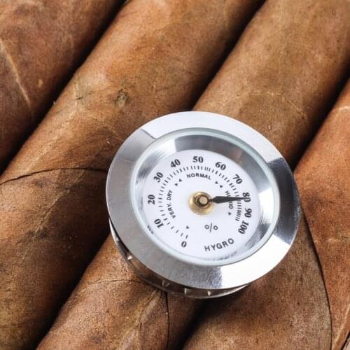 13MA 28mm Mini Round Cigar Hygrometer High Precision Moisture Meter Tobacco Humidor